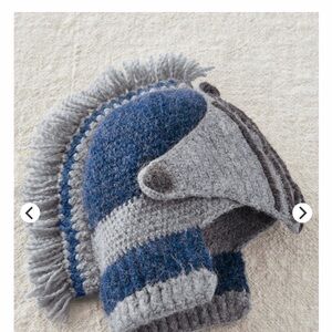 Garnet Hill Blue and Gray Knit Knight Hat